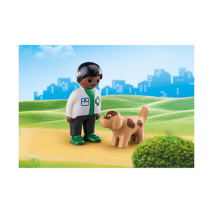 Veterinar cu catel - Playmobil 1.2.3