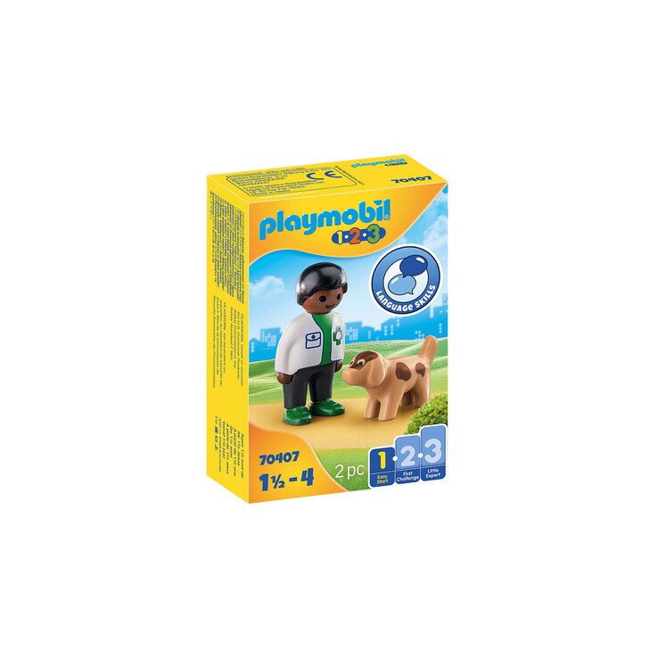 Veterinar cu catel - Playmobil 1.2.3