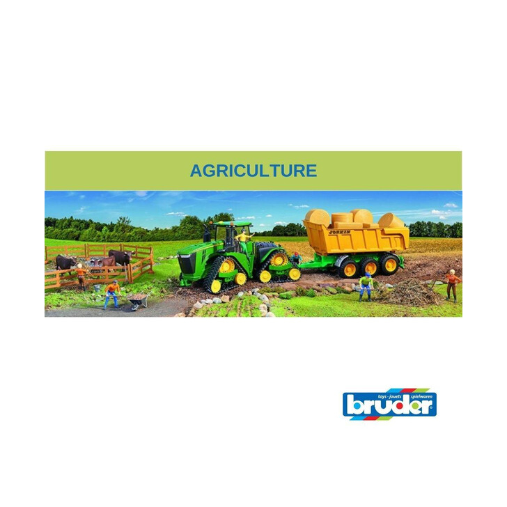 BRUDER - TRACTOR JOHN DEERE 5115M CU REMORCA BASCULABILA