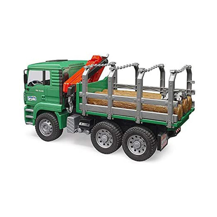 BRUDER - CAMION LEMNE MAN TGA CU MACARA DE INCARCARE SI 3 BUSTENI