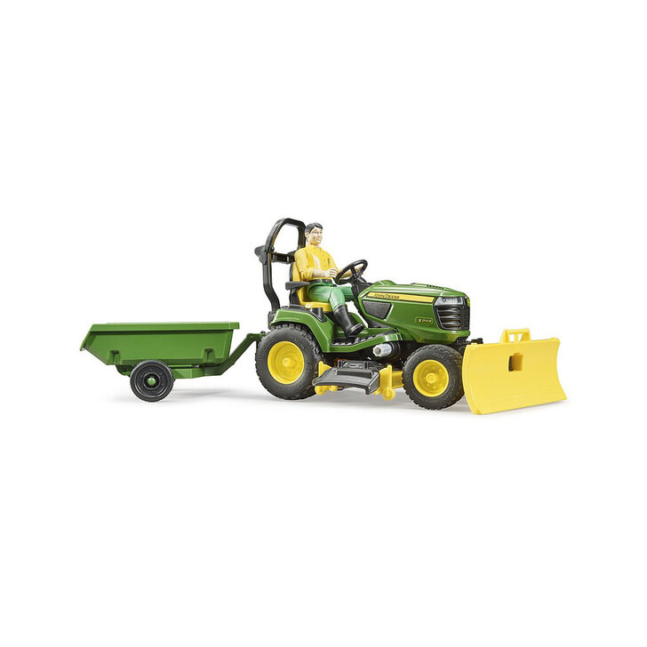 BRUDER - TRACTOR CU REMORCA JOHN DEERE SI GRADINAR