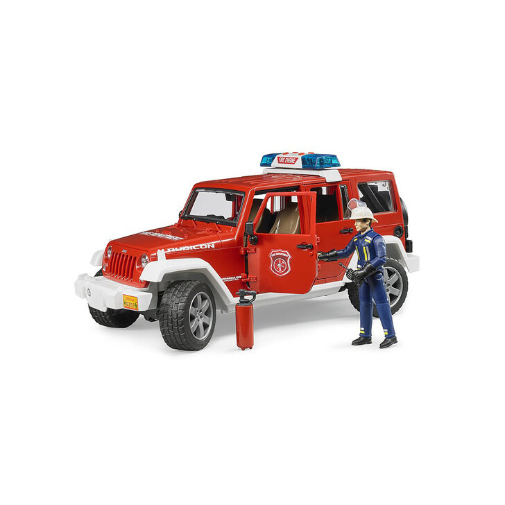 BRUDER - JEEP WRANGLER UNLIMITED RUBICON DE POMPIERI CU FIGURINA