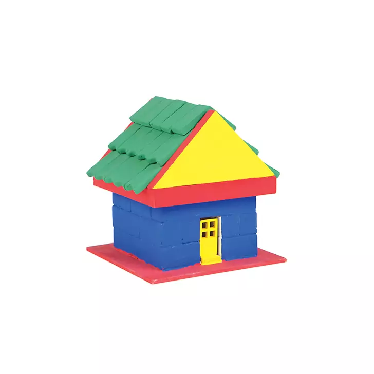 Bildits Beginner, set educativ de construcție de case din cărămizi și ciment pentru copii, 80+ piese