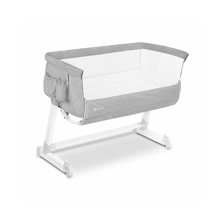 Lionelo - Patut co-sleeper Theo 2 in 1, Cu setare unghiulara, Reglabil in 5 pozitii pe inaltime, Grey