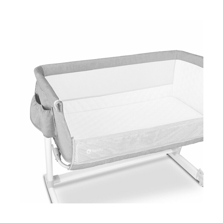 Lionelo - Patut co-sleeper Theo 2 in 1, Cu setare unghiulara, Reglabil in 5 pozitii pe inaltime, Grey