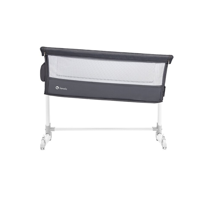 Lionelo - Patut co-sleeper Theo 2 in 1, Cu setare unghiulara, Reglabil in 5 pozitii pe inaltime, Dark Grey