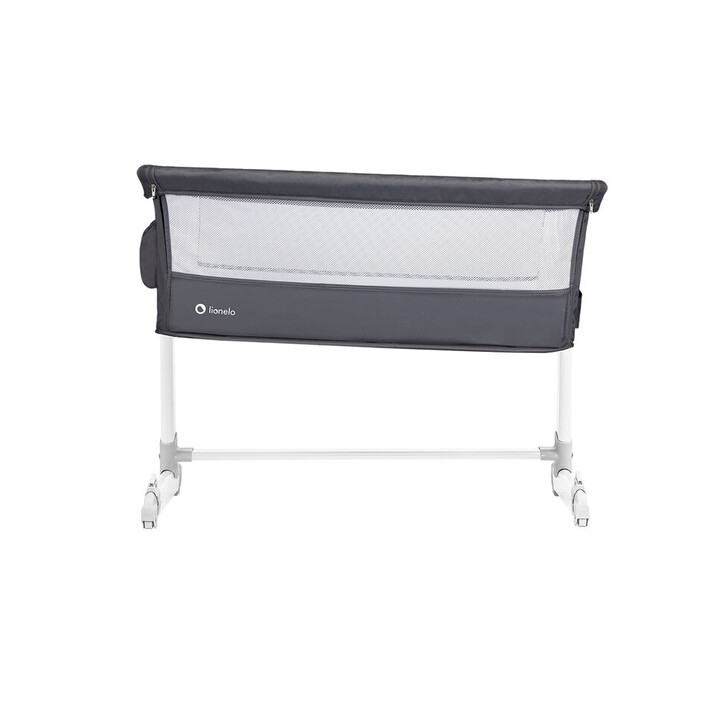 Lionelo - Patut co-sleeper Theo 2 in 1, Cu setare unghiulara, Reglabil in 5 pozitii pe inaltime, Dark Grey