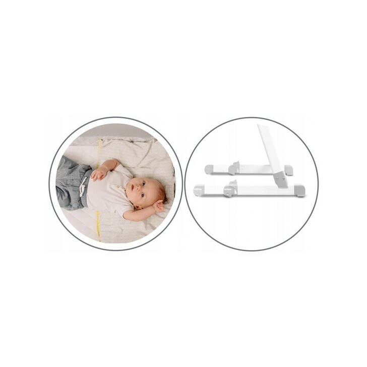 Lionelo - Patut co-sleeper Theo 2 in 1, Cu setare unghiulara, Reglabil in 5 pozitii pe inaltime, Dark Grey