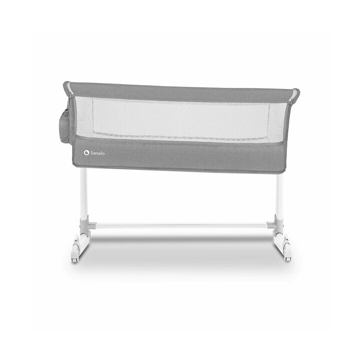 Lionelo - Patut co-sleeper Theo 2 in 1, Cu setare unghiulara, Reglabil in 5 pozitii pe inaltime, Grey