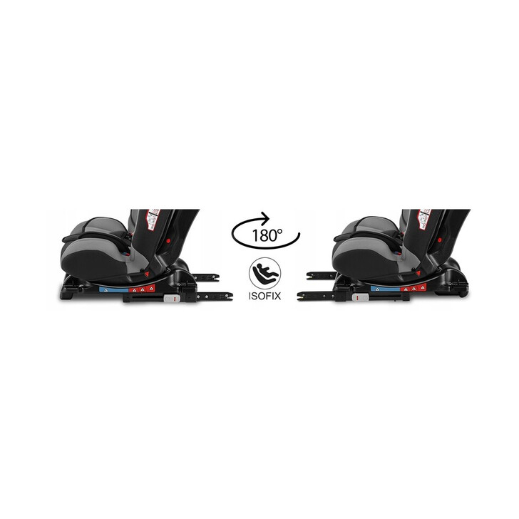 Lionelo - Scaun auto Sander Spatar reglabil, Forward-Facing sau Rear-Facing, Pozitie de somn, 0-36 Kg, Cu Isofix si centura Top Tether, Gri