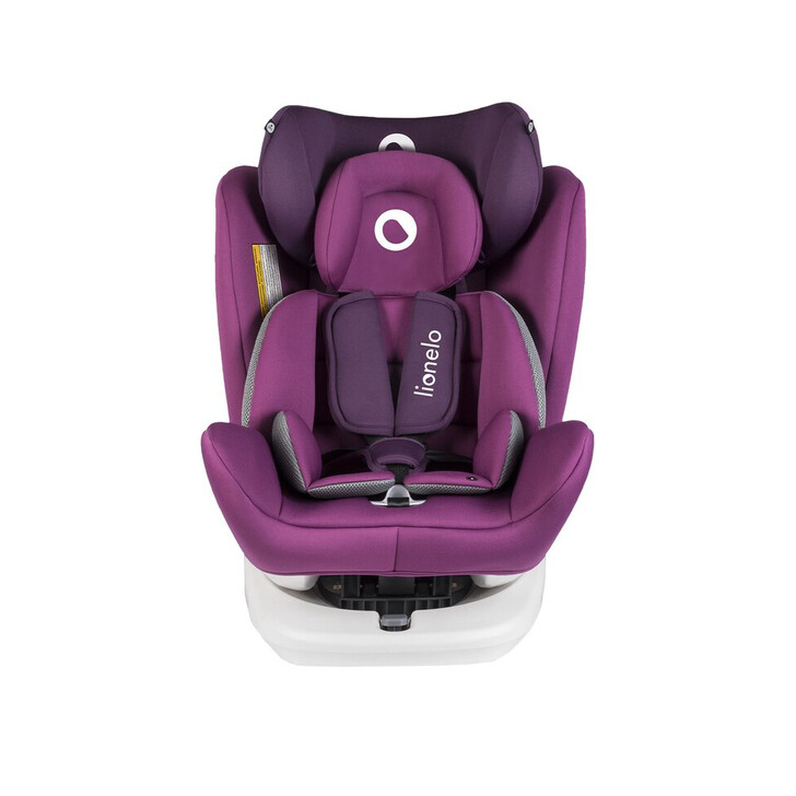 Lionelo - Scaun auto Bastiaan Pozitie de somn, Rotire 360 grade, 0-36 Kg, Cu Isofix si Centura Top Tether, Violet