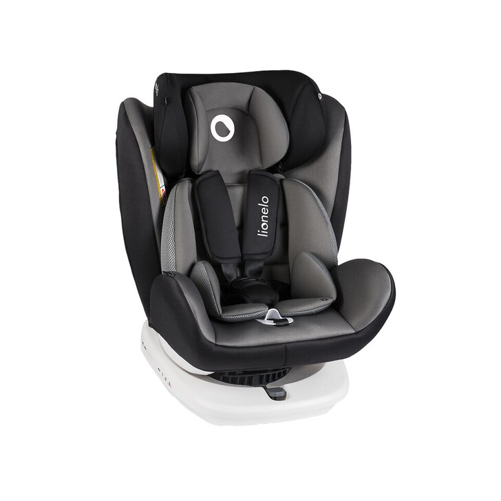 Lionelo - Scaun auto Bastiaan Pozitie de somn, Rotire 360 grade, 0-36 Kg, Cu Isofix si Centura Top Tether, Gri