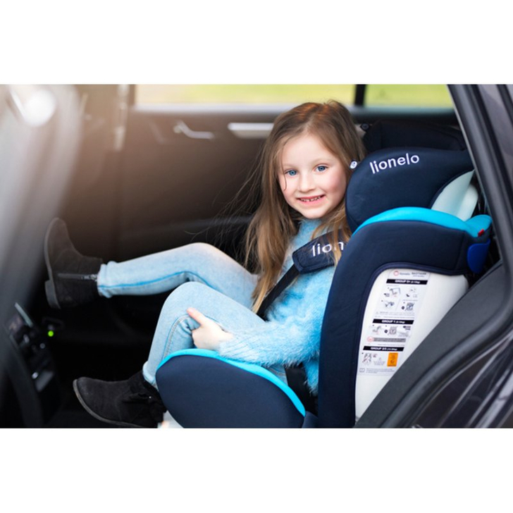 Lionelo - Scaun auto Bastiaan Pozitie de somn, Rotire 360 grade, 0-36 Kg, Cu Isofix si Centura Top Tether, Gri