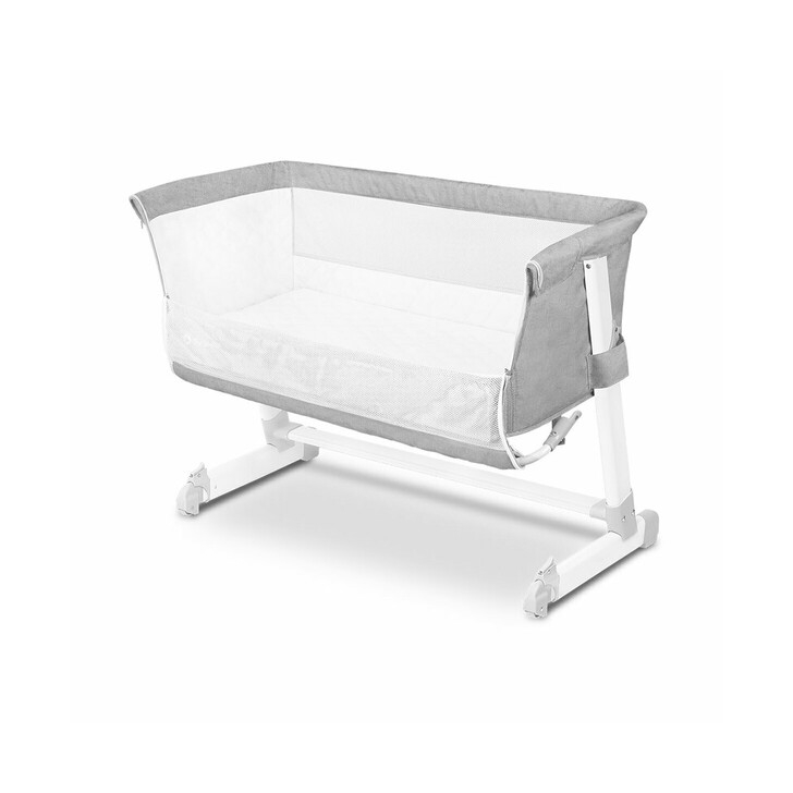 Lionelo - Patut co-sleeper Theo 2 in 1, Cu setare unghiulara, Reglabil in 5 pozitii pe inaltime, Grey