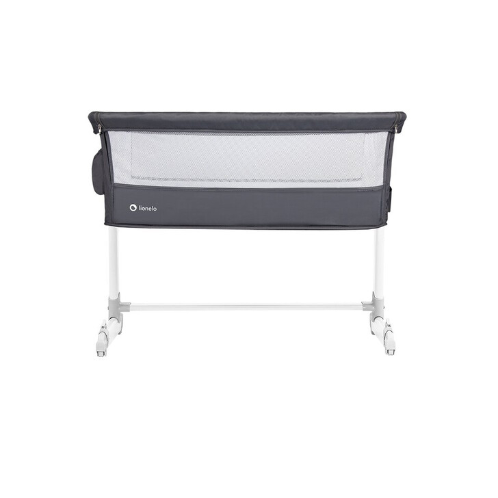 Lionelo - Patut co-sleeper Theo 2 in 1, Cu setare unghiulara, Reglabil in 5 pozitii pe inaltime, Dark Grey