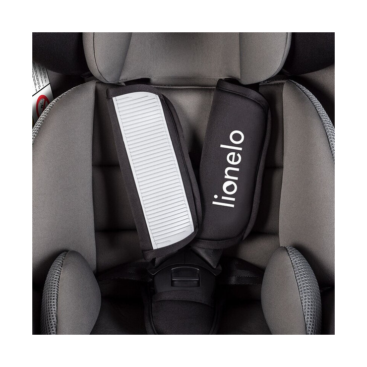 Lionelo - Scaun auto Bastiaan Pozitie de somn, Rotire 360 grade, 0-36 Kg, Cu Isofix si Centura Top Tether, Gri