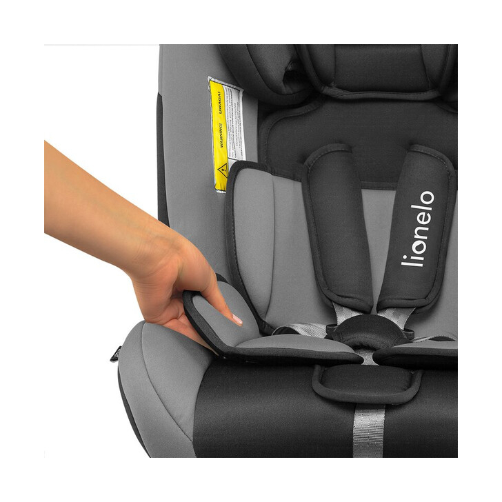 Lionelo - Scaun auto Sander Spatar reglabil, Forward-Facing sau Rear-Facing, Pozitie de somn, 0-36 Kg, Cu Isofix si centura Top Tether, Gri