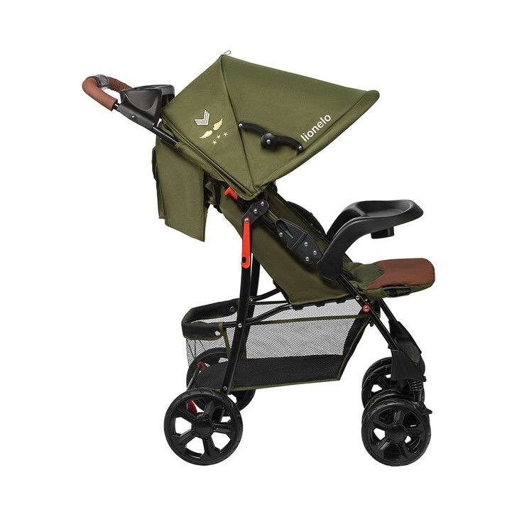 Lionelo - Carucior sport Emma Plus, Cu tavita, 2 Suporturi pentru pahar, Geanta accesorii, Forest Green