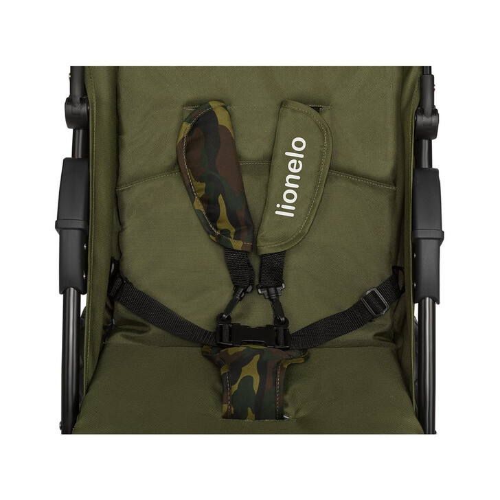 Lionelo - Carucior sport Emma Plus, Cu tavita, 2 Suporturi pentru pahar, Geanta accesorii, Forest Green