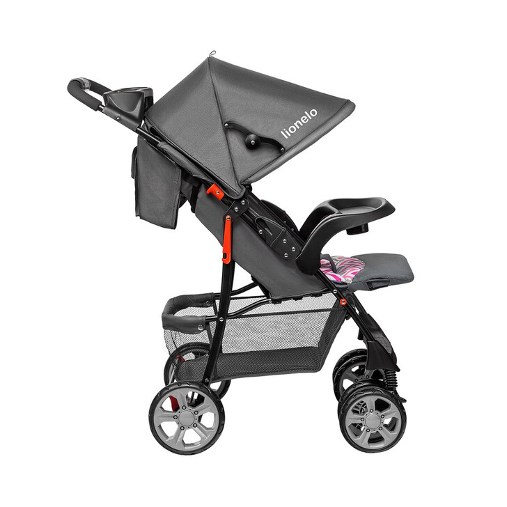 Lionelo - Carucior sport Emma Plus, Cu tavita, 2 Suporturi pentru pahar, Geanta accesorii, Pink Scandi