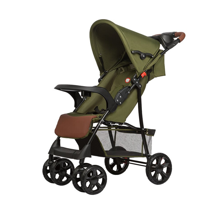 Lionelo - Carucior sport Emma Plus, Cu tavita, 2 Suporturi pentru pahar, Geanta accesorii, Forest Green