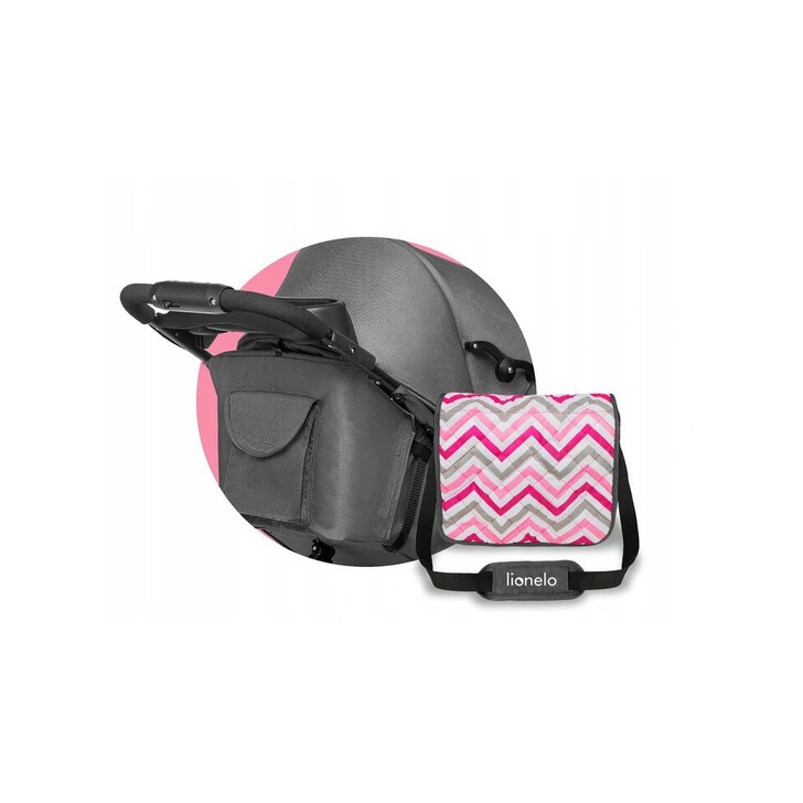 Lionelo - Carucior sport Emma Plus, Cu tavita, 2 Suporturi pentru pahar, Geanta accesorii, Pink Scandi