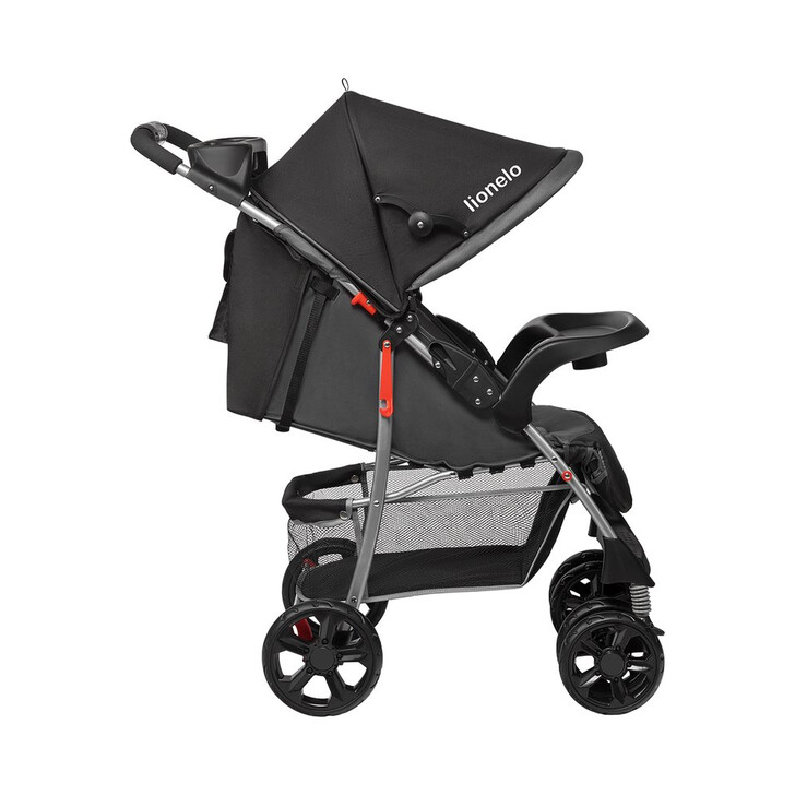 Lionelo - Carucior sport Emma Plus, Cu tavita, 2 Suporturi pentru pahar, Geanta accesorii, Stone