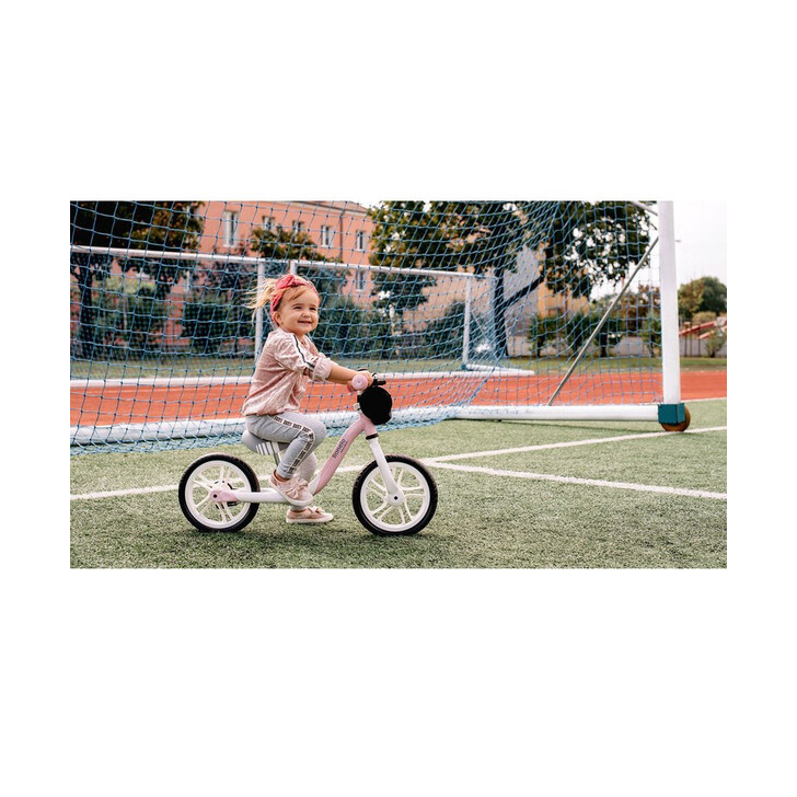 Lionelo - Bicicleta fara pedale Arie, Cu claxon, Saculet pentru depozitare, Roti din spuma Eva, 12 inch, Graphite
