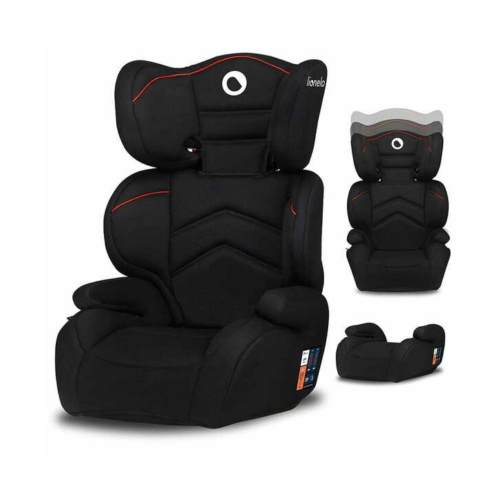 Lionelo - Scaun auto Lars Sporty Spatar detasabil, 15-36 Kg, Negru