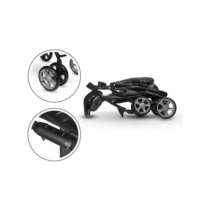 Lionelo - Carucior sport Emma Plus, Cu tavita, 2 Suporturi pentru pahar, Geanta accesorii, Blue Scandi