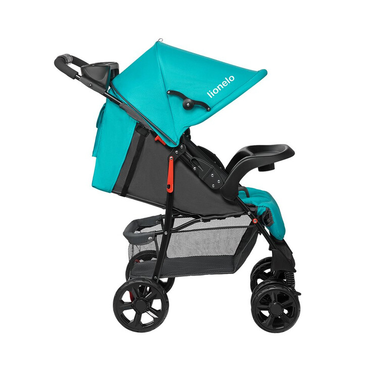 Lionelo - Carucior sport Emma Plus, Cu tavita, 2 Suporturi pentru pahar, Geanta accesorii, Vivid Turquoise