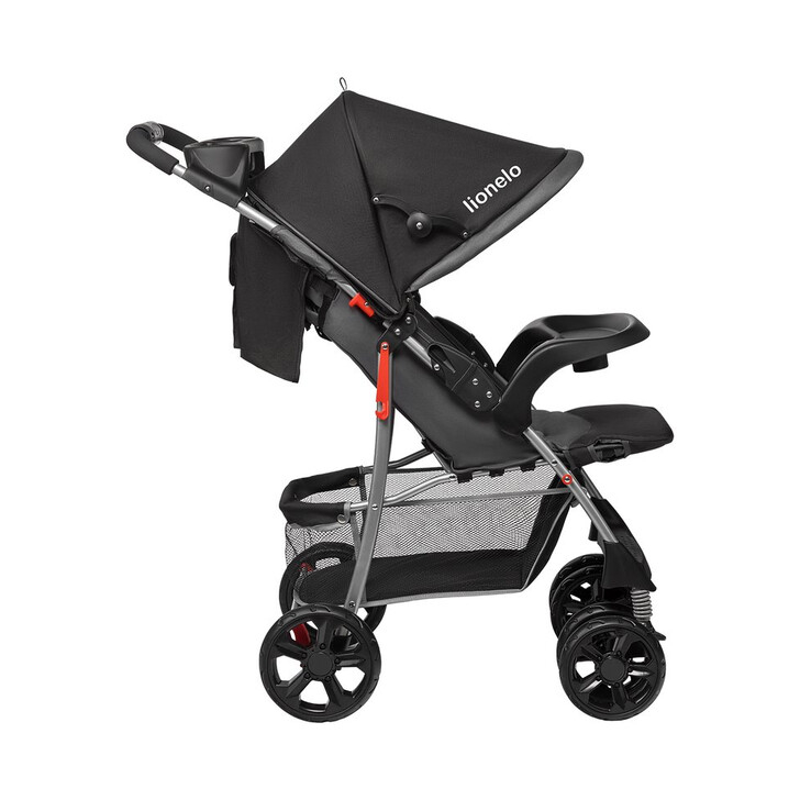 Lionelo - Carucior sport Emma Plus, Cu tavita, 2 Suporturi pentru pahar, Geanta accesorii, Stone