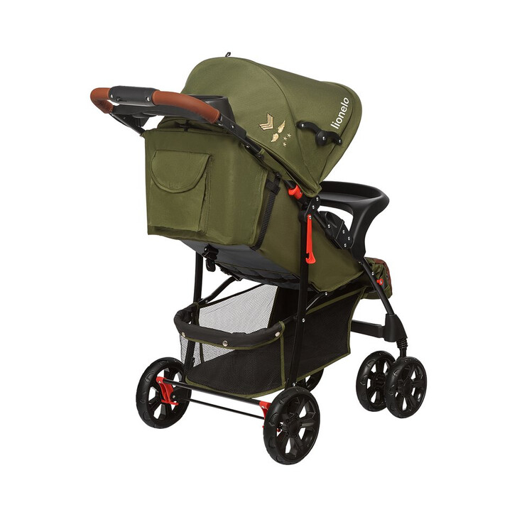 Lionelo - Carucior sport Emma Plus, Cu tavita, 2 Suporturi pentru pahar, Geanta accesorii, Forest Green