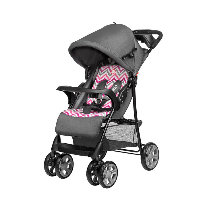 Lionelo - Carucior sport Emma Plus, Cu tavita, 2 Suporturi pentru pahar, Geanta accesorii, Pink Scandi