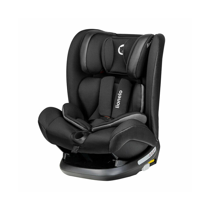 Lionelo - Scaun auto Oliver Carbon Spatar reglabil, Protectie laterala, Top Tether, 9-36 Kg, cu Isofix, Negru