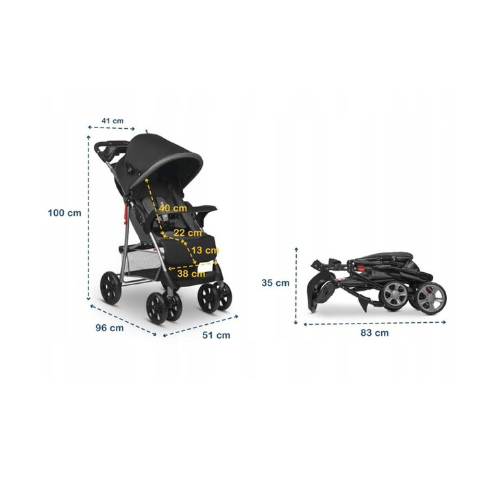 Lionelo - Carucior sport Emma Plus, Cu tavita, 2 Suporturi pentru pahar, Geanta accesorii, Stone