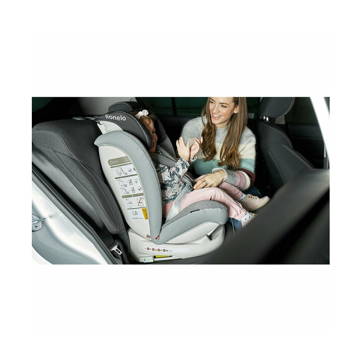 Lionelo - Scaun auto Oliver Carbon Spatar reglabil, Protectie laterala, Top Tether, 9-36 Kg, cu Isofix, Negru