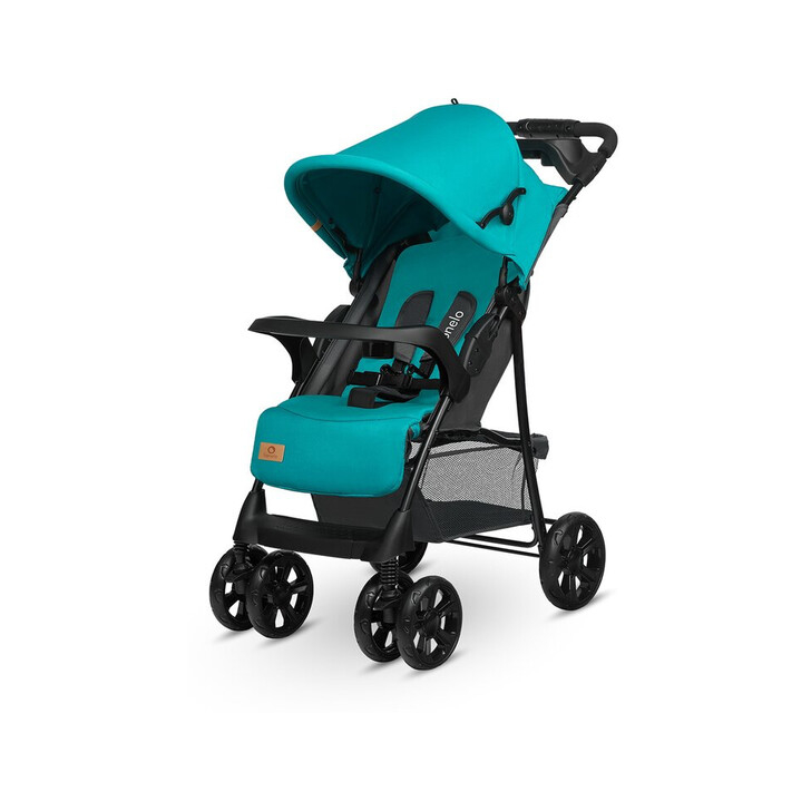 Lionelo - Carucior sport Emma Plus, Cu tavita, 2 Suporturi pentru pahar, Geanta accesorii, Vivid Turquoise