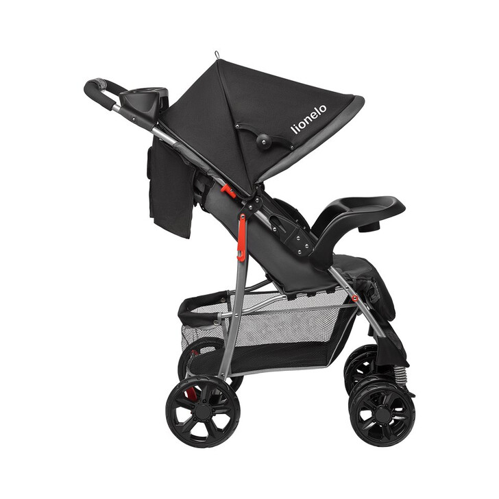 Lionelo - Carucior sport Emma Plus, Cu tavita, 2 Suporturi pentru pahar, Geanta accesorii, Stone