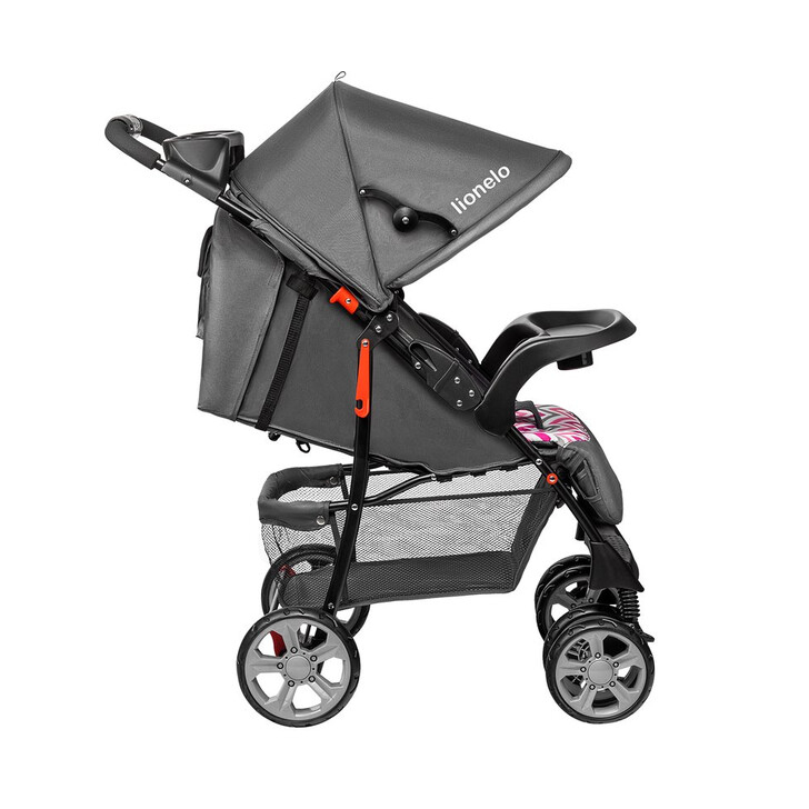 Lionelo - Carucior sport Emma Plus, Cu tavita, 2 Suporturi pentru pahar, Geanta accesorii, Pink Scandi