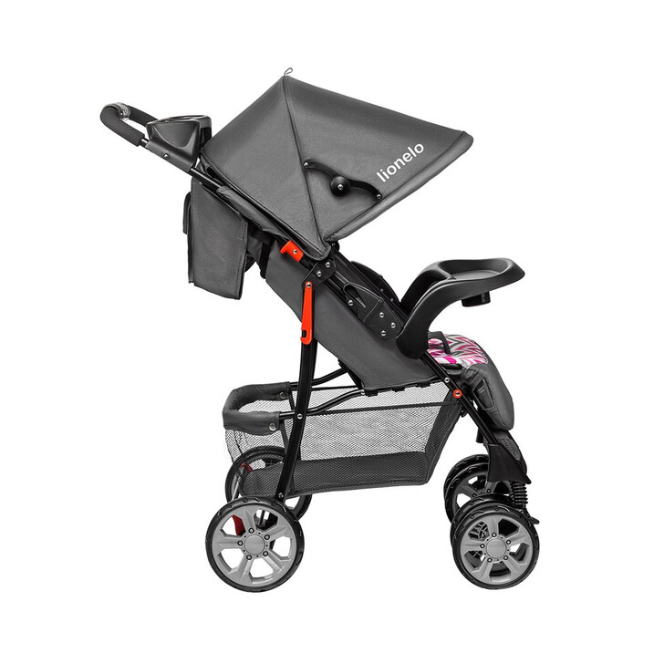 Lionelo - Carucior sport Emma Plus, Cu tavita, 2 Suporturi pentru pahar, Geanta accesorii, Pink Scandi