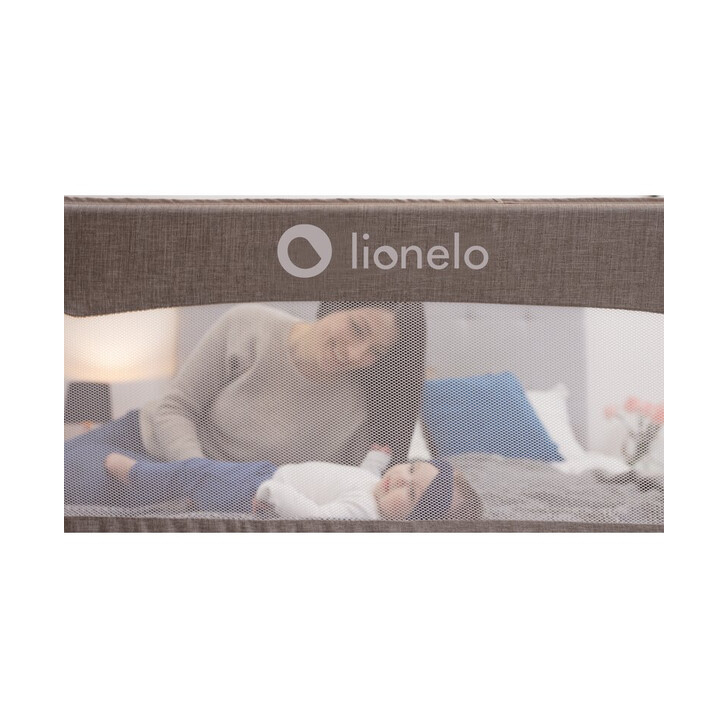 Lionelo - Bariera protectie pat Eva , Cu buzunar accesorii, 150x35 cm, Gri