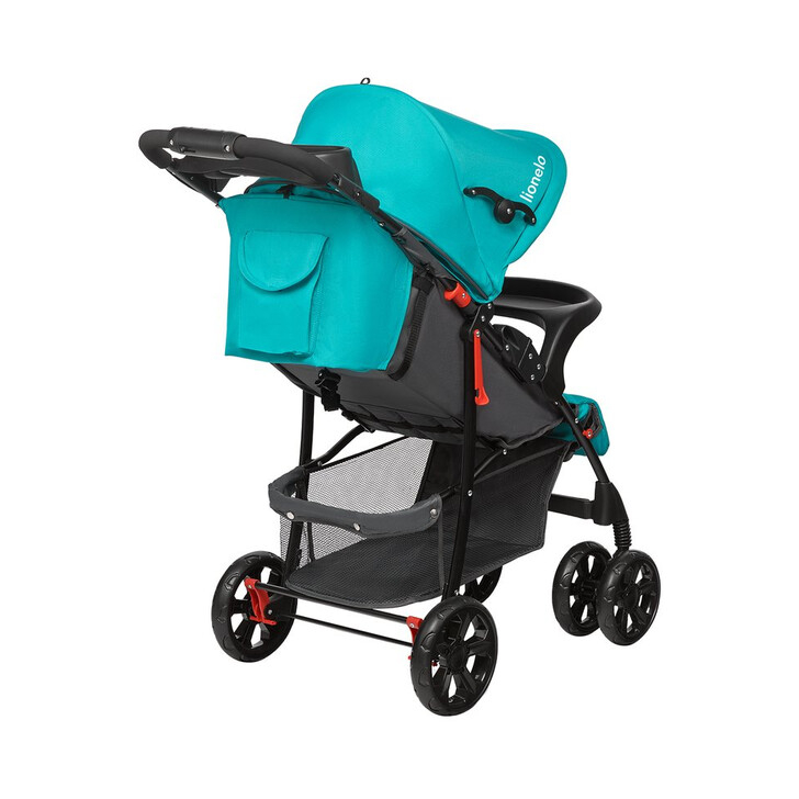 Lionelo - Carucior sport Emma Plus, Cu tavita, 2 Suporturi pentru pahar, Geanta accesorii, Vivid Turquoise