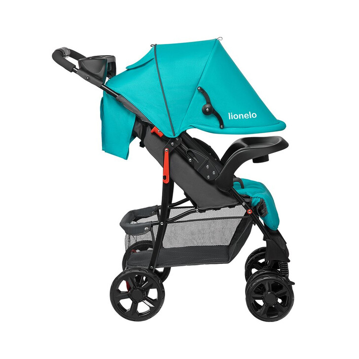 Lionelo - Carucior sport Emma Plus, Cu tavita, 2 Suporturi pentru pahar, Geanta accesorii, Vivid Turquoise