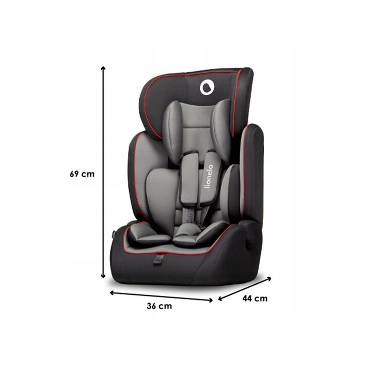 Lionelo - Scaun auto Levi Simple Sporty, 9-36 Kg, Negru