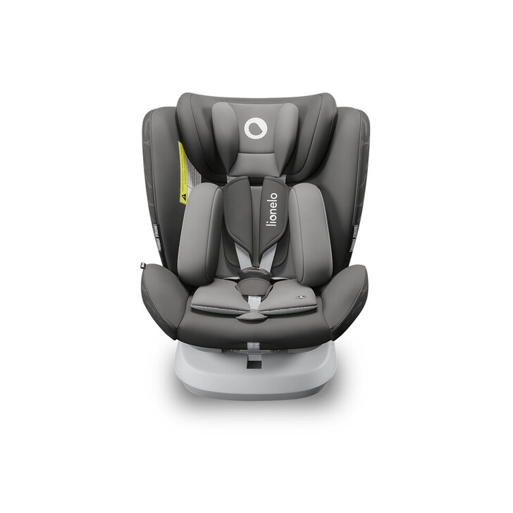 Lionelo - Scaun auto Bastiaan One Pozitie de somn, Protectie laterala, Rotire 360 grade, Top Tether, 0-36 Kg, cu Isofix, Gri