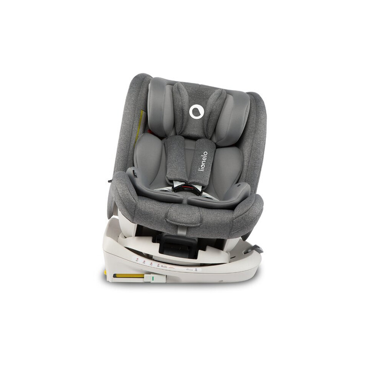 Lionelo - Scaun auto Bastiaan RWF Pozitie de somn, Protectie laterala, Rotire 360 grade, 0-36 Kg, Cu Isofix si Centura Top Tether, Gri