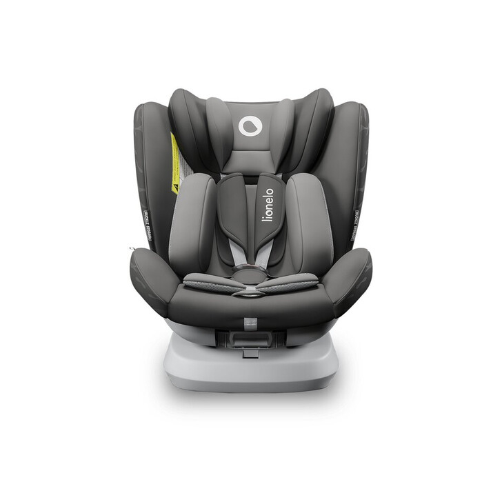 Lionelo - Scaun auto Bastiaan One Pozitie de somn, Protectie laterala, Rotire 360 grade, Top Tether, 0-36 Kg, cu Isofix, Gri