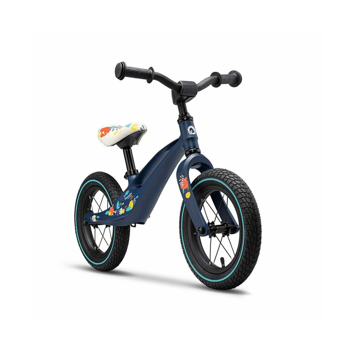 Lionelo - Bicicleta cu roti gonflabile, cu cadru din magneziu, fara pedale, 12 inch, Bart, Albastru