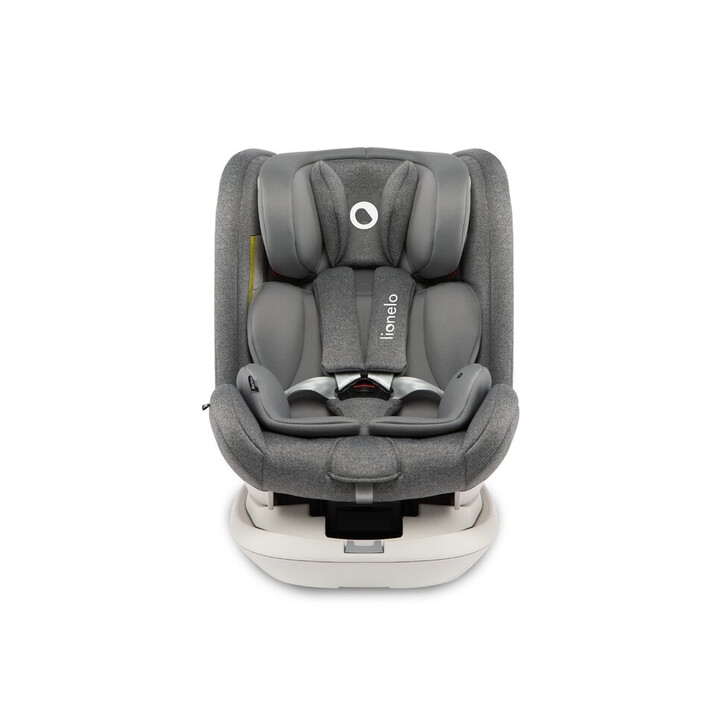 Lionelo - Scaun auto Bastiaan RWF Pozitie de somn, Protectie laterala, Rotire 360 grade, 0-36 Kg, Cu Isofix si Centura Top Tether, Gri